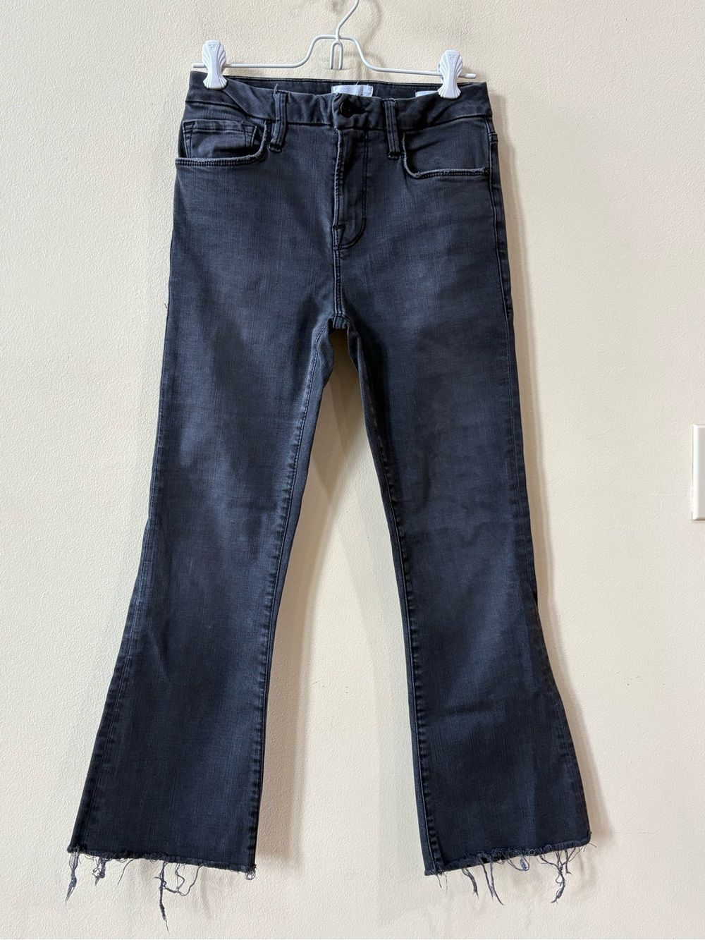 Frame Le Crop Mini Boot Jeans Frayed Hem